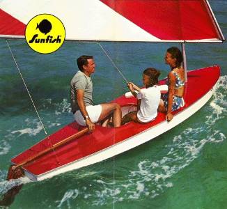 fun new memories with a classic wood sunfish sailboat