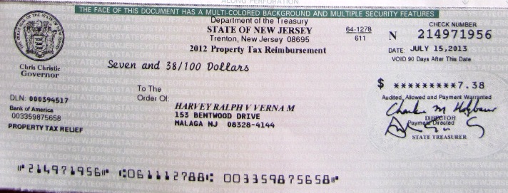 New Jersey Tax Rebate Checks