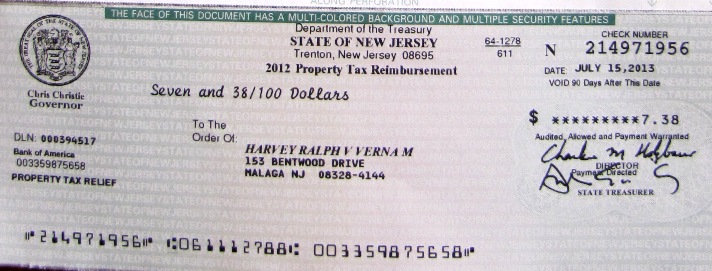 Nj Property Tax Rebate Checks